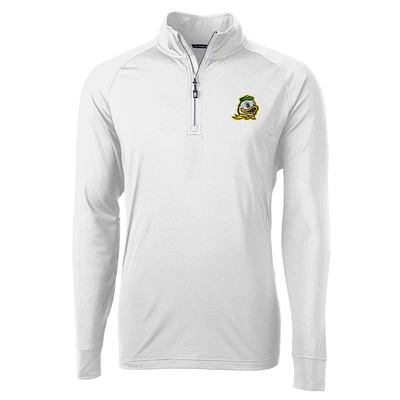 Men's Cutter & Buck Oregon Ducks Adapt Eco Knit Quarter-Zip Pullover Jacket