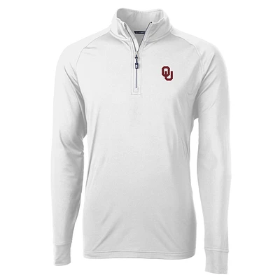 Men's Cutter & Buck Oklahoma Sooners Adapt Eco Knit Quarter-Zip Pullover Jacket