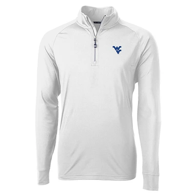 Men's Cutter & Buck West Virginia Mountaineers Adapt Eco Knit Quarter-Zip Pullover Jacket