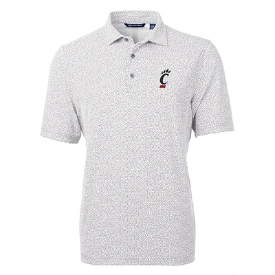 Men's Cutter & Buck Gray Cincinnati Bearcats Virtue Eco Pique Botanical Print Polo