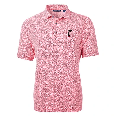 Men's Cutter & Buck Red Cincinnati Bearcats Virtue Eco Pique Botanical Print Polo