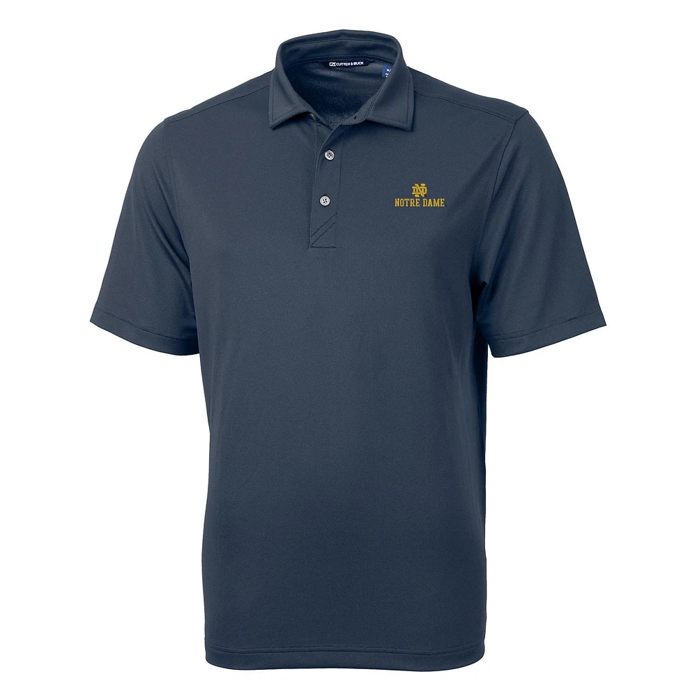 Men's Cutter & Buck Navy Notre Dame Fighting Irish Virtue Eco Pique Recycled Polo