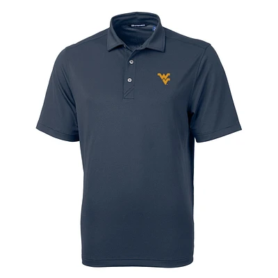 Men's Cutter & Buck Navy West Virginia Mountaineers Virtue Eco Pique Recycled Polo
