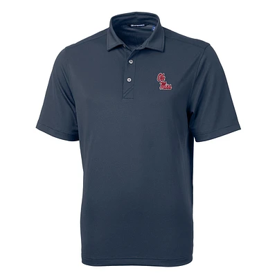 Men's Cutter & Buck Navy Ole Miss Rebels Virtue Eco Pique Recycled Polo