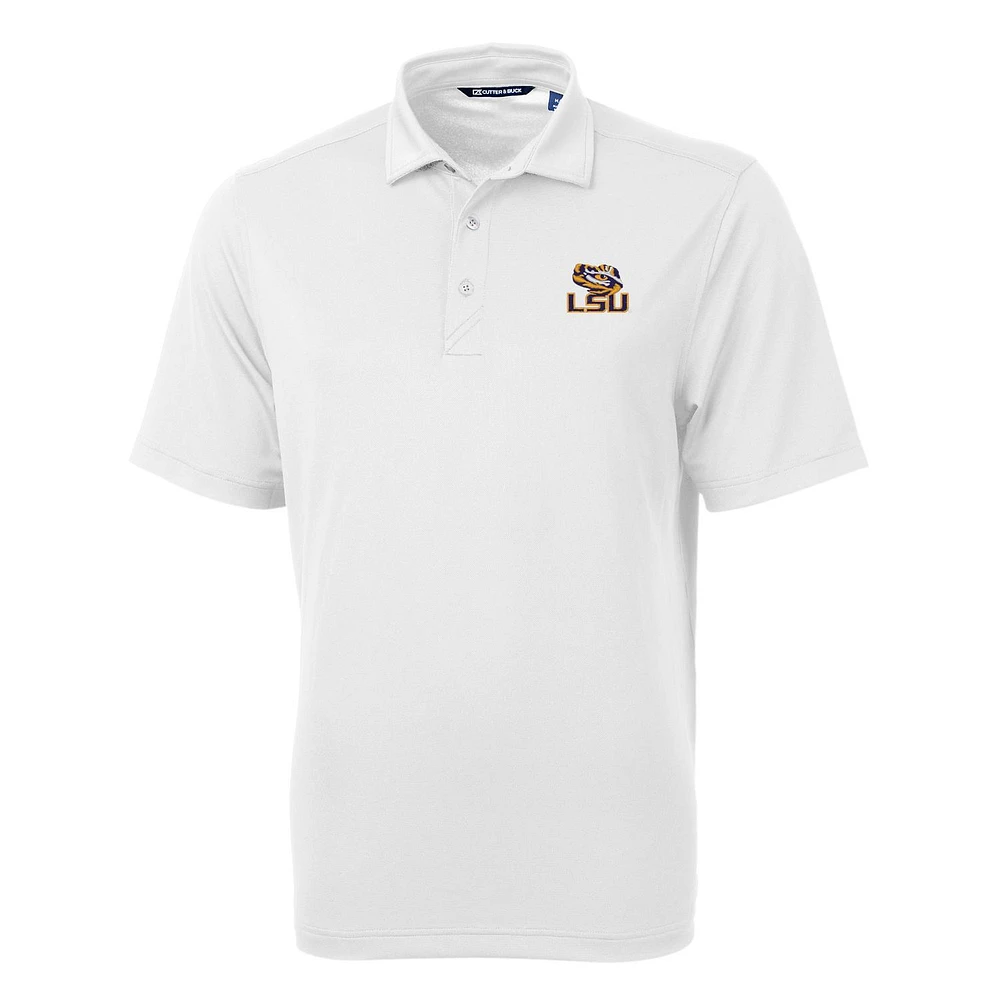 Men's Cutter & Buck White LSU Tigers Virtue Eco Pique Recycled Polo