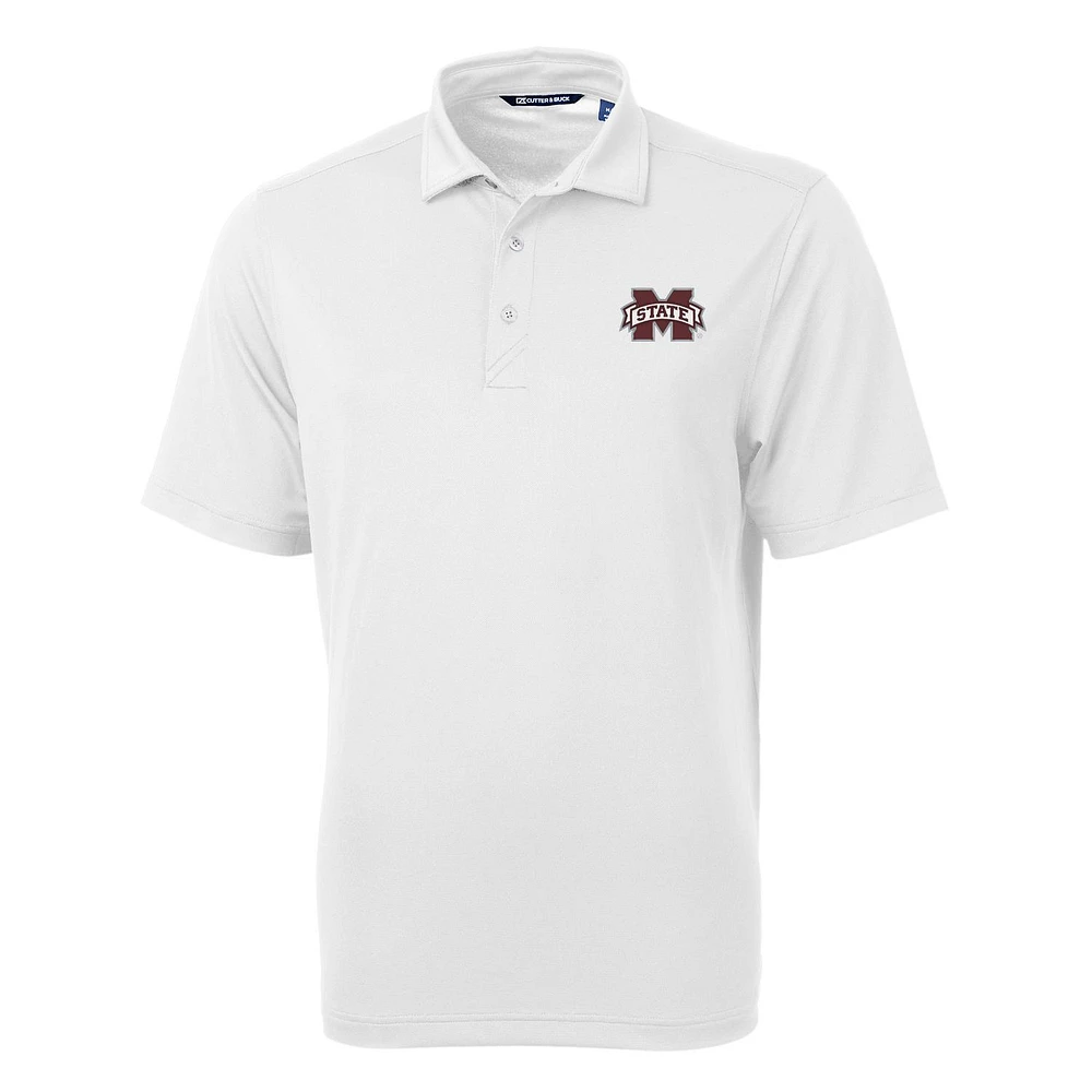 Men's Cutter & Buck White Mississippi State Bulldogs Virtue Eco Pique Recycled Polo