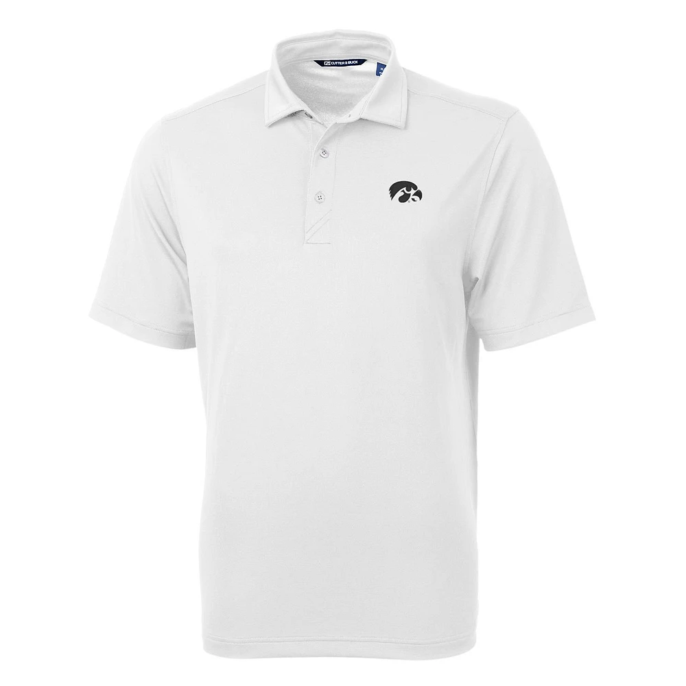 Men's Cutter & Buck White Iowa Hawkeyes Virtue Eco Pique Recycled Polo