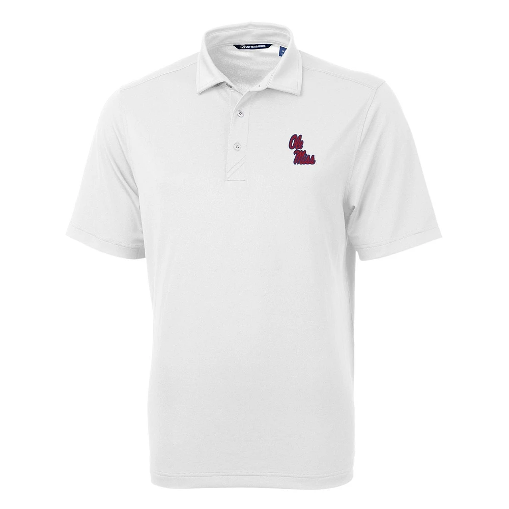 Men's Cutter & Buck White Ole Miss Rebels Virtue Eco Pique Recycled Polo