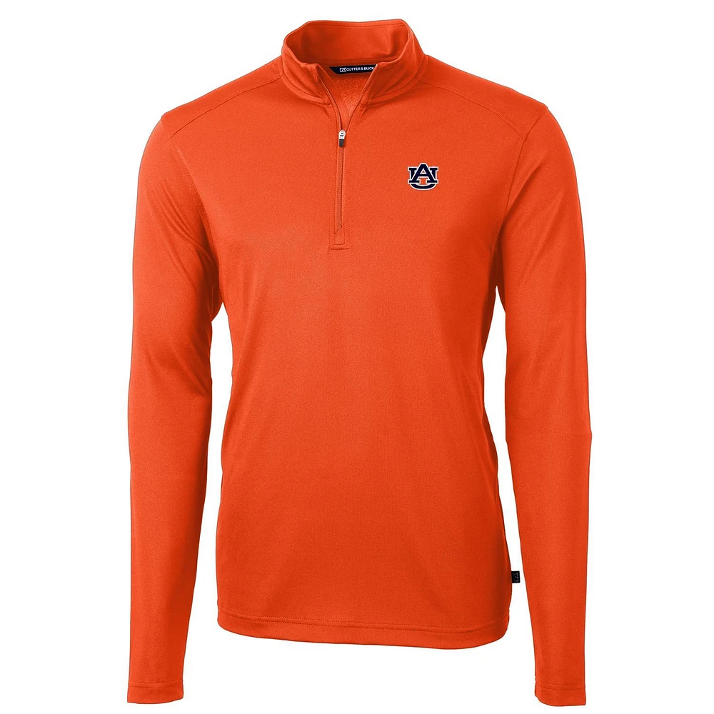 Men's Cutter & Buck Auburn Tigers Virtue Eco Pique Recycled Quarter-Zip Jacket