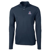 Men's Cutter & Buck Navy Arizona Wildcats Virtue Eco Pique Recycled Quarter-Zip Jacket