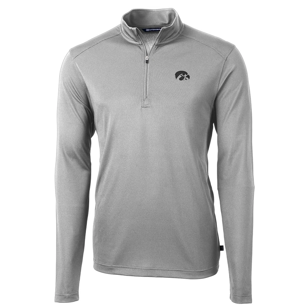 Men's Cutter & Buck Iowa Hawkeyes Virtue Eco Pique Recycled Quarter-Zip Jacket