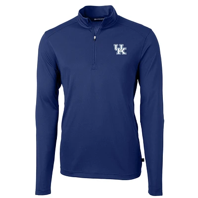 Men's Cutter & Buck Royal Kentucky Wildcats Virtue Eco Pique Recycled Quarter-Zip Jacket