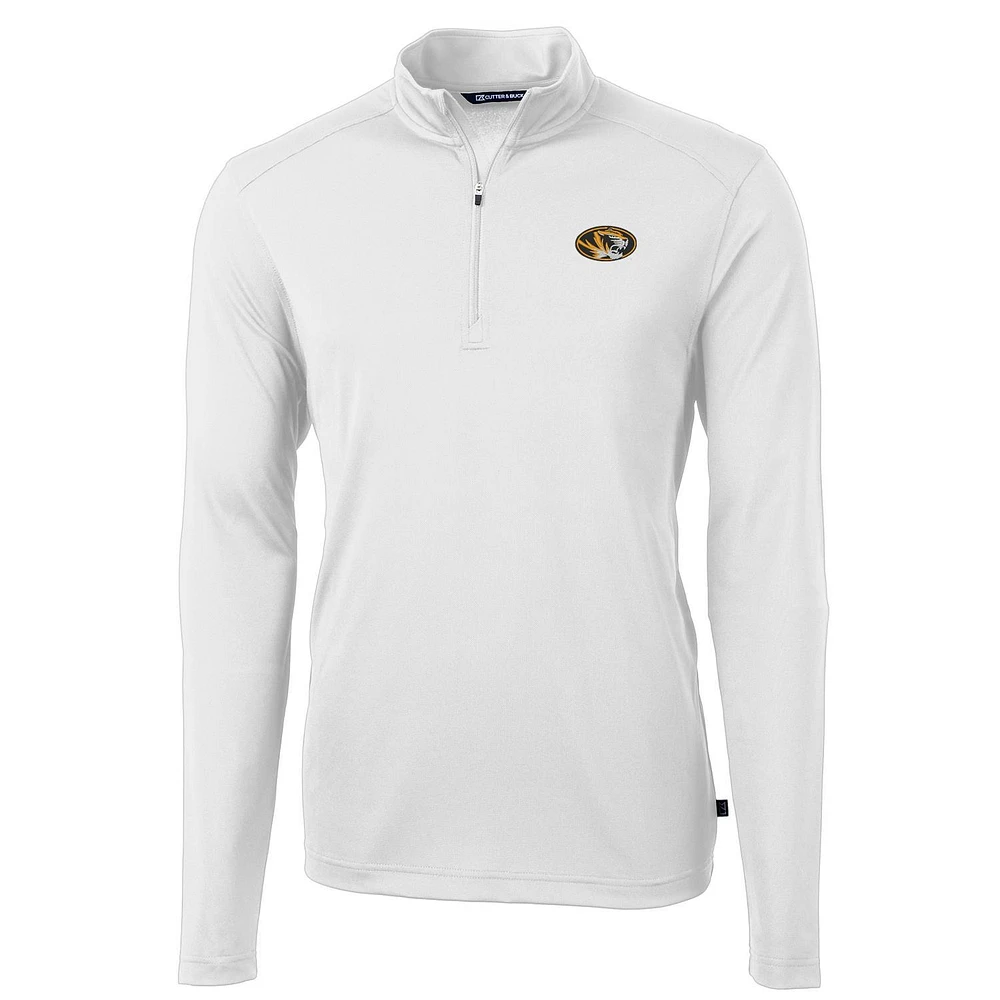 Men's Cutter & Buck Missouri Tigers Virtue Eco Pique Recycled Quarter-Zip Jacket