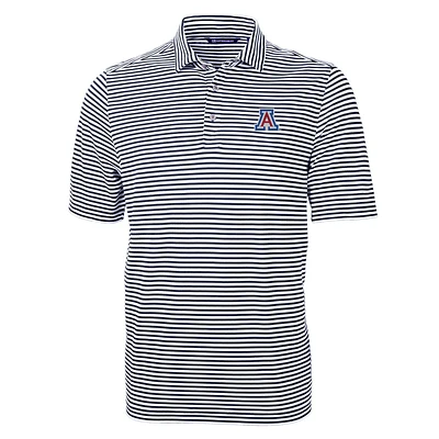 Men's Cutter & Buck Navy Arizona Wildcats Virtue Eco Pique Stripe Recycled Polo