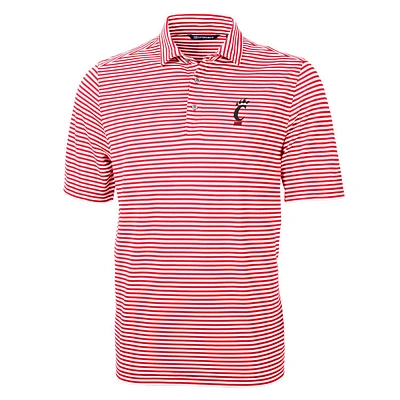Men's Cutter & Buck Red Cincinnati Bearcats Virtue Eco Pique Stripe Recycled Polo