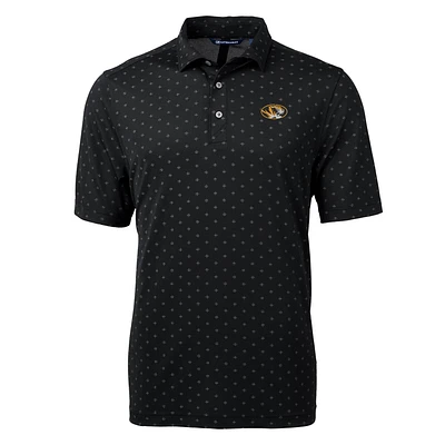 Men's Cutter & Buck Black Missouri Tigers Virtue Eco Pique Tile Print Polo