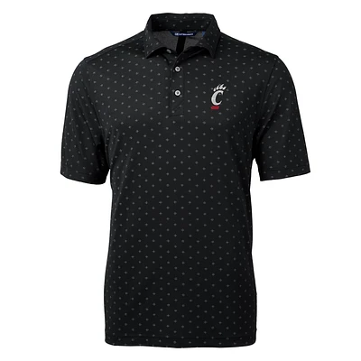 Men's Cutter & Buck Black Cincinnati Bearcats Virtue Eco Pique Tile Print Polo