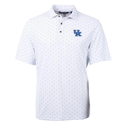 Men's Cutter & Buck White Kentucky Wildcats Virtue Eco Pique Tile Print Polo