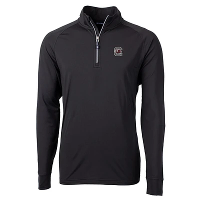 Men's Cutter & Buck Black South Carolina Gamecocks Big Tall Adapt Eco Knit Quarter-Zip Pullover Jacket