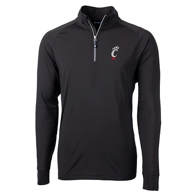 Men's Cutter & Buck Black Cincinnati Bearcats Big Tall Adapt Eco Knit Quarter-Zip Pullover Jacket