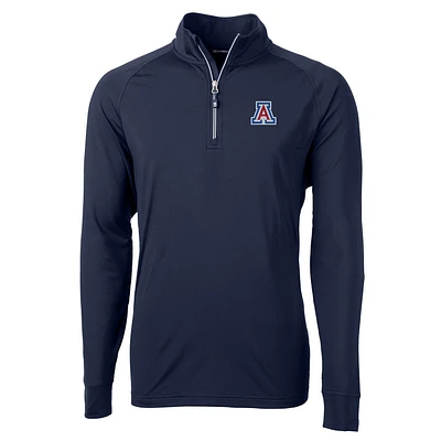 Men's Cutter & Buck Navy Arizona Wildcats Big Tall Adapt Eco Knit Quarter-Zip Pullover Jacket