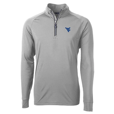 Men's Cutter & Buck West Virginia Mountaineers Big Tall Adapt Eco Knit Quarter-Zip Pullover Jacket