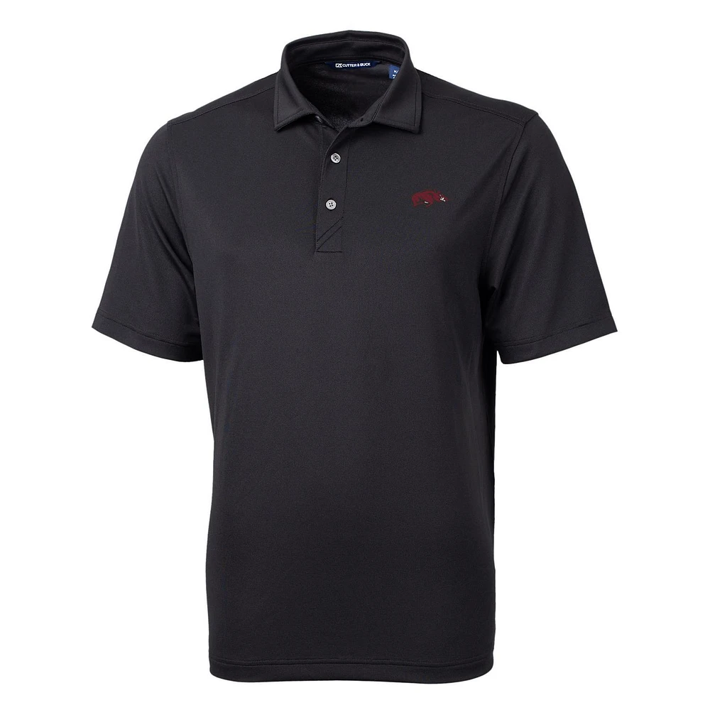 Men's Cutter & Buck Black Arkansas Razorbacks Big & Tall Virtue Eco Pique Recycled Polo