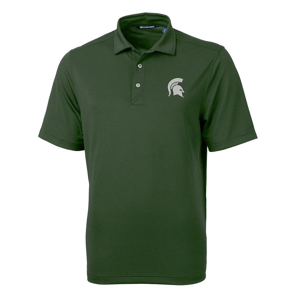 Men's Cutter & Buck Green Michigan State Spartans Big & Tall Virtue Eco Pique Recycled Polo