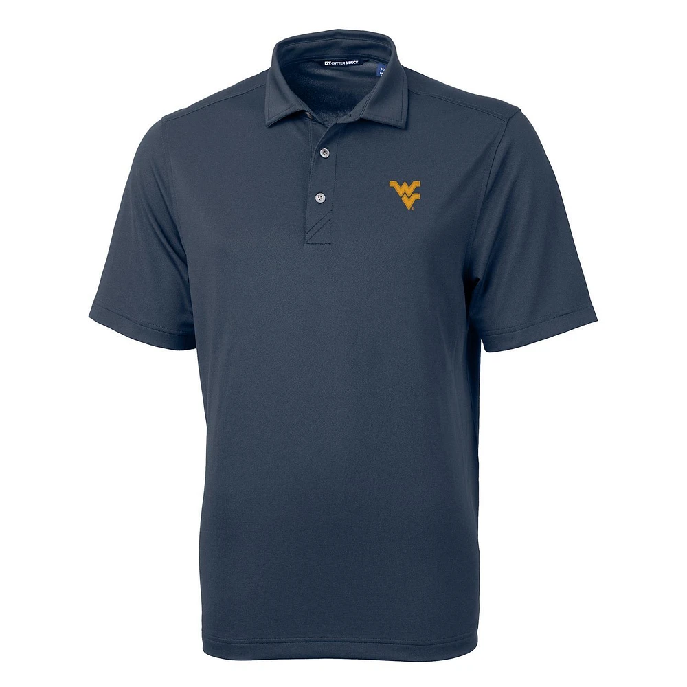 Men's Cutter & Buck Navy West Virginia Mountaineers Big Tall Virtue Eco Pique Recycled Polo
