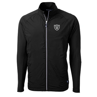 Men's Cutter & Buck Black Las Vegas Raiders Adapt Eco Knit Full-Zip Jacket