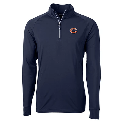 Men's Cutter & Buck Navy Chicago Bears Adapt Eco Knit Quarter-Zip Pullover Jacket