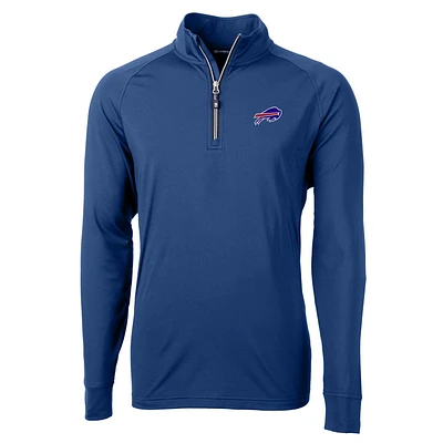 Men's Cutter & Buck Royal Buffalo Bills Adapt Eco Knit Quarter-Zip Pullover Jacket