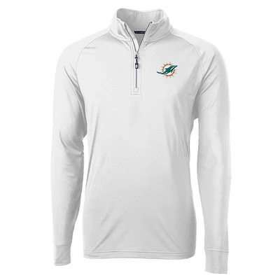 Men's Cutter & Buck Miami Dolphins Adapt Eco Knit Quarter-Zip Pullover Jacket