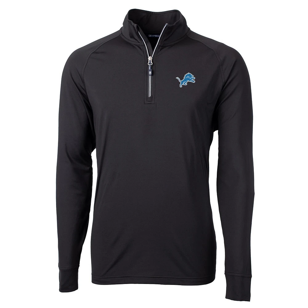 Men's Cutter & Buck Detroit Lions Adapt Eco Knit Quarter-Zip Pullover Jacket