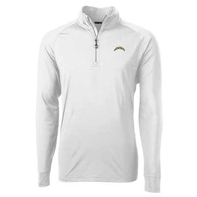 Men's Cutter & Buck Los Angeles Chargers Adapt Eco Knit Quarter-Zip Pullover Jacket