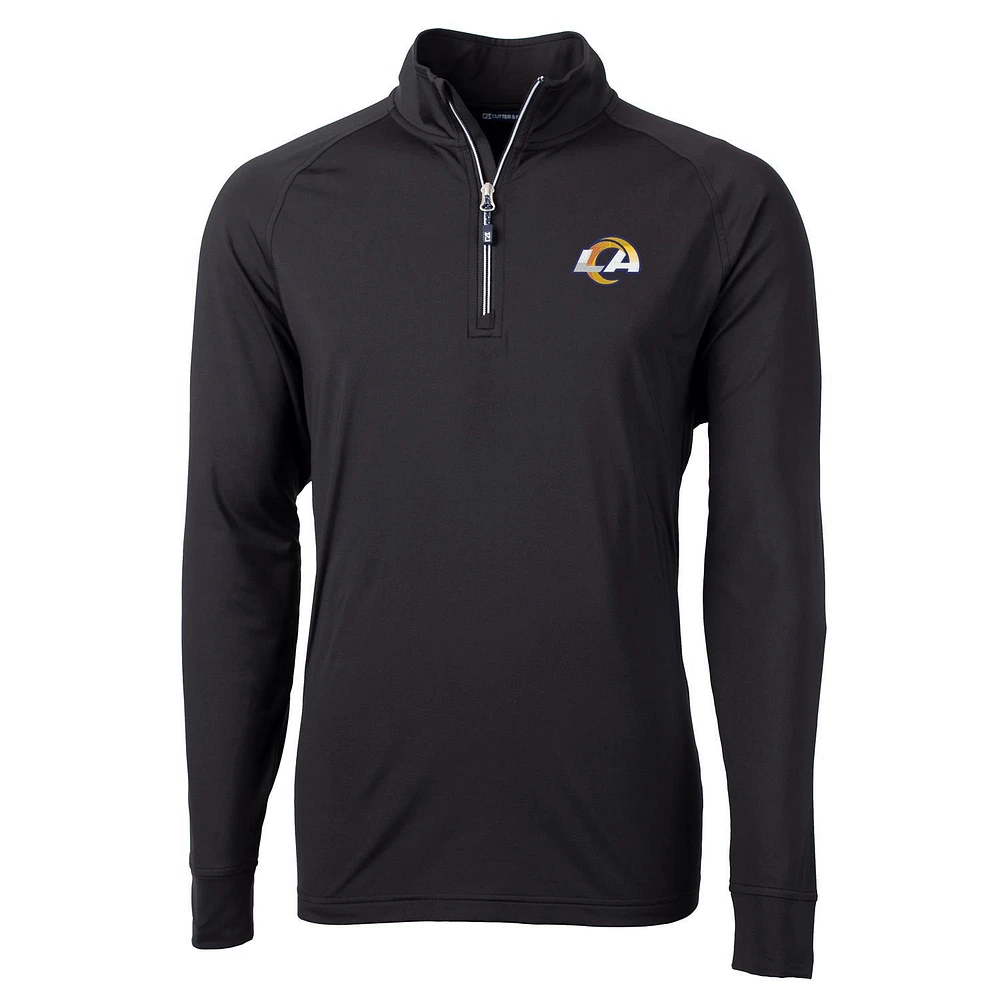 Men's Cutter & Buck Los Angeles Rams Adapt Eco Knit Quarter-Zip Pullover Jacket