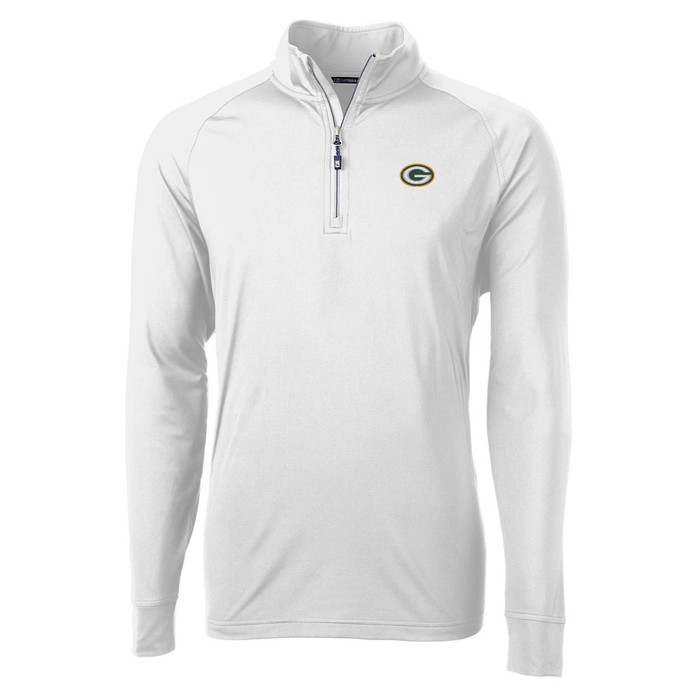 Men's Cutter & Buck Green Bay Packers Adapt Eco Knit Quarter-Zip Pullover Jacket