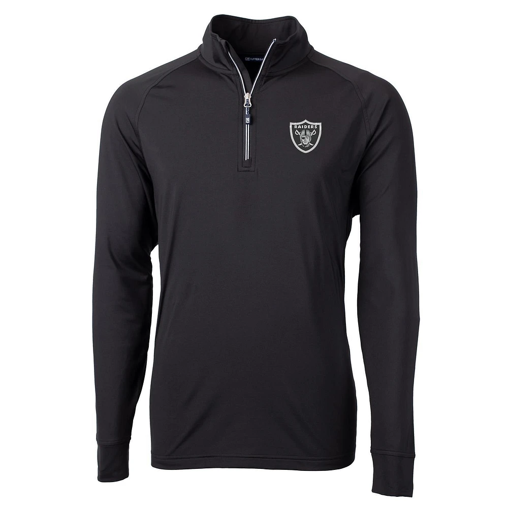 Men's Cutter & Buck Las Vegas Raiders Adapt Eco Knit Quarter-Zip Pullover Jacket