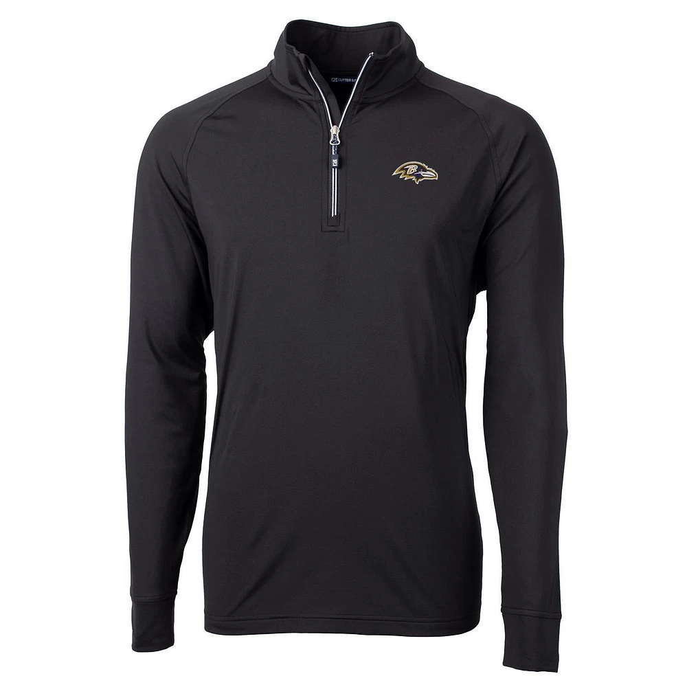 Men's Cutter & Buck Baltimore Ravens Adapt Eco Knit Quarter-Zip Pullover Jacket
