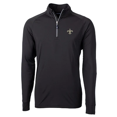 Men's Cutter & Buck New Orleans Saints Adapt Eco Knit Quarter-Zip Pullover Jacket