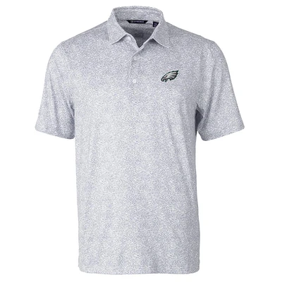 Men's Cutter & Buck Gray Philadelphia Eagles Pike Constellation Print Stretch Polo