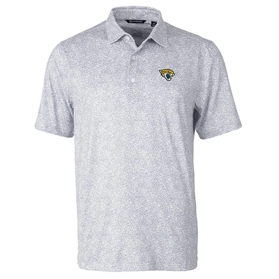 Men's Cutter & Buck Gray Jacksonville Jaguars Pike Constellation Print Stretch Polo