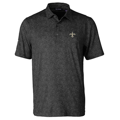 Men's Cutter & Buck Black New Orleans Saints Pike Constellation Print Stretch Polo