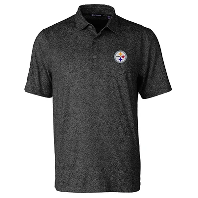 Men's Cutter & Buck Black Pittsburgh Steelers Pike Constellation Print Stretch Polo