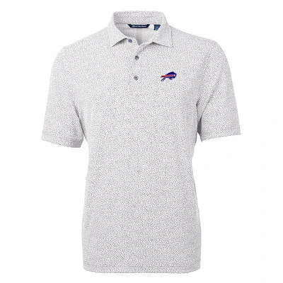 Men's Cutter & Buck Gray Buffalo Bills Virtue Eco Pique Botanical Print Polo