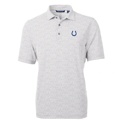 Men's Cutter & Buck Gray Indianapolis Colts Virtue Eco Pique Botanical Print Polo