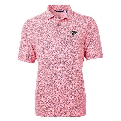 Men's Cutter & Buck Red Atlanta Falcons Virtue Eco Pique Botanical Print Polo