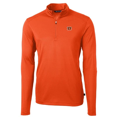 Men's Cutter & Buck Cincinnati Bengals Virtue Eco Pique Recycled Quarter-Zip Pullover Jacket