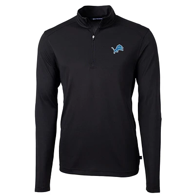 Men's Cutter & Buck Detroit Lions Virtue Eco Pique Recycled Quarter-Zip Pullover Jacket