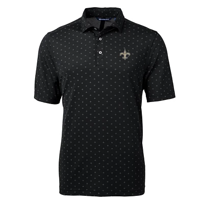 Men's Cutter & Buck New Orleans Saints Virtue Eco Pique Tile Print Polo